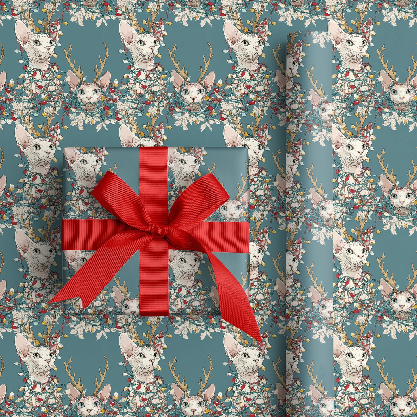 Tangled In Festive Feline Lights