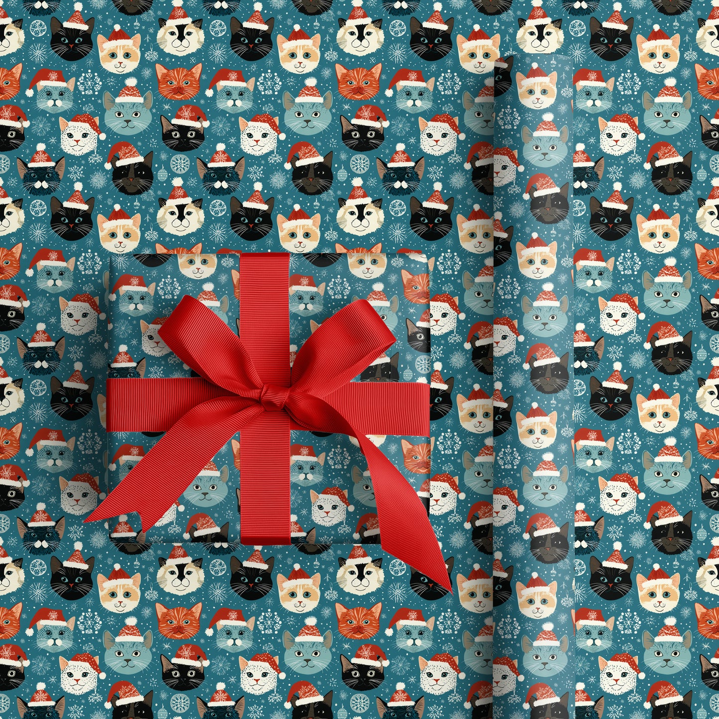 Festive Felines in Snowy Reverie