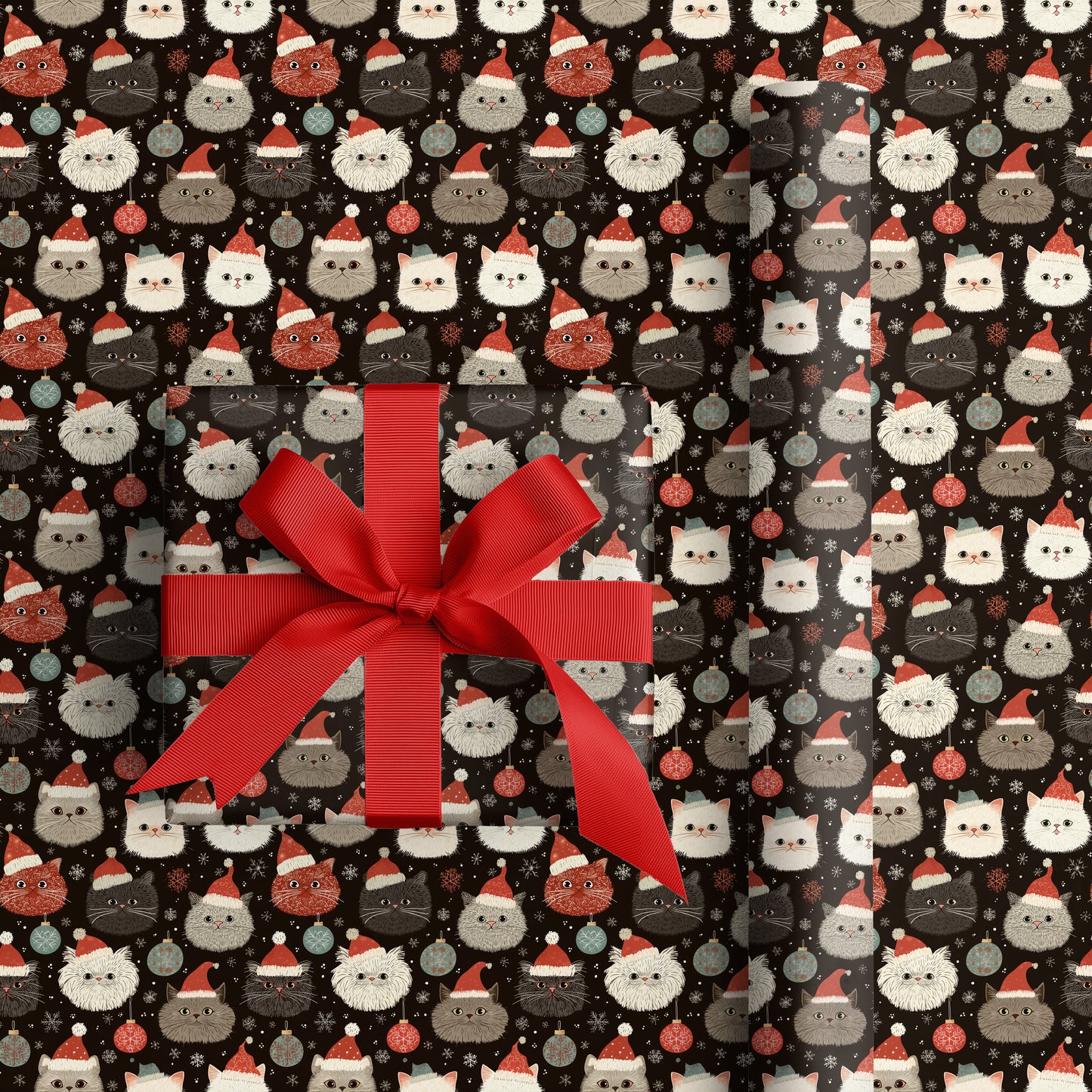 Festive Felines Dance Through Snowfall