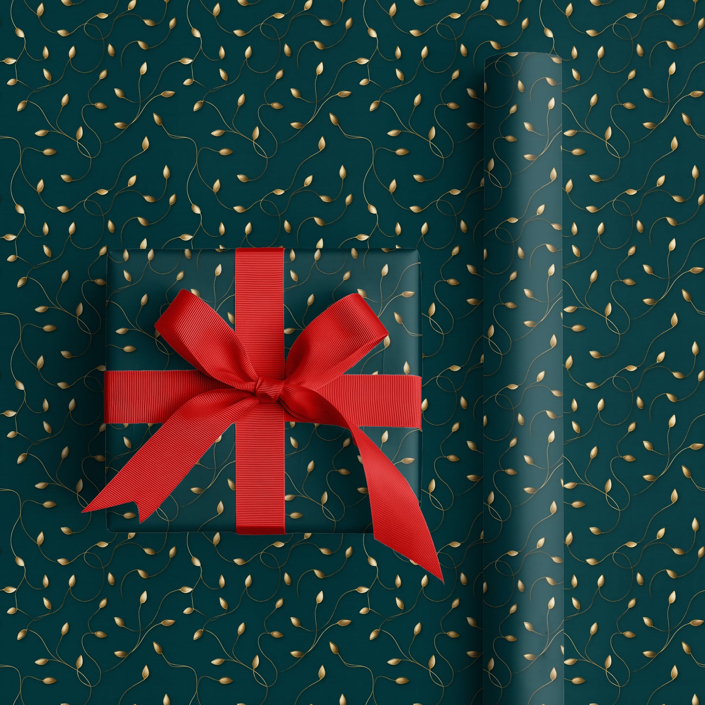 Golden Tendrils Dance Emerald Depths