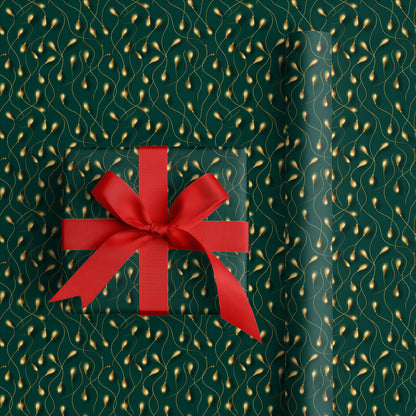 Golden Threads Dancing Midnight Green