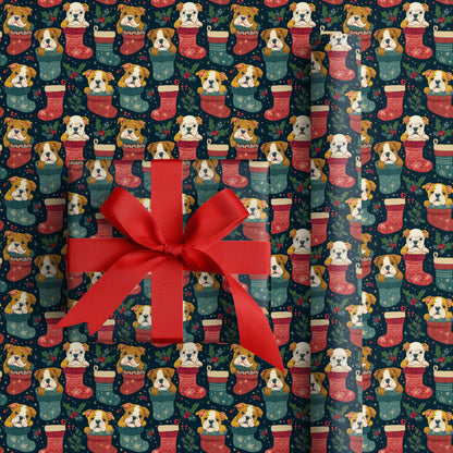 Puppies Peek From Festive Socks