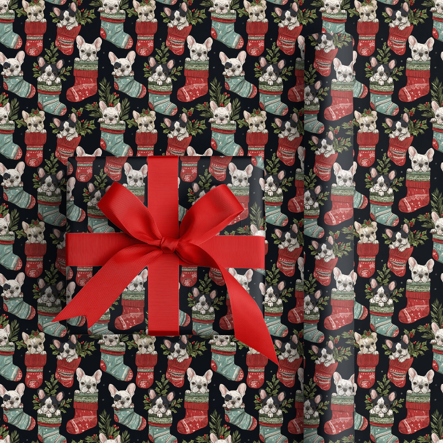 Puppies Peek From Holiday Socks