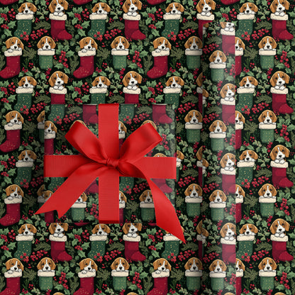 Beagle Babes in Christmas Stockings