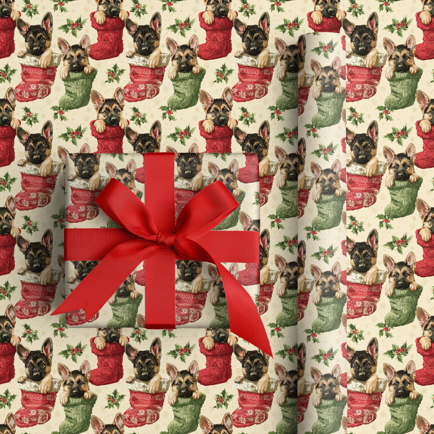 Puppy Paws Curled in Cozy Stockings