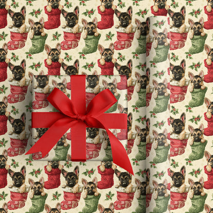 Puppy Paws Curled in Cozy Stockings