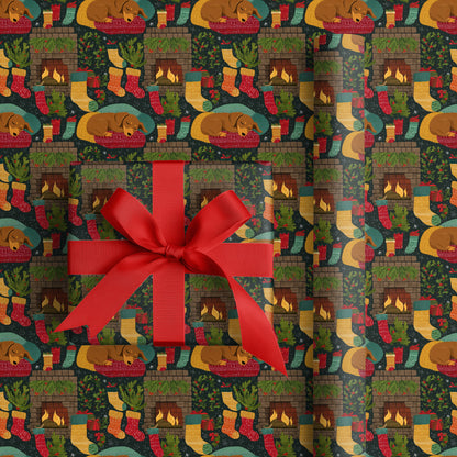 Cozy Flames Dance Between Stockings