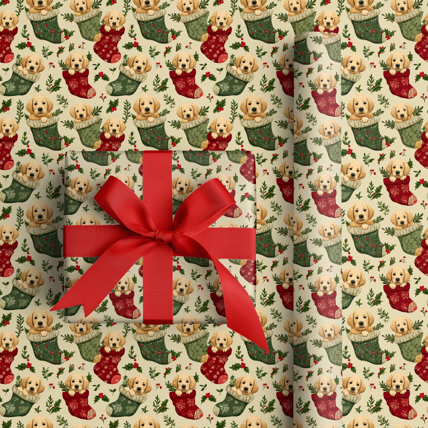 Puppy-Filled Stockings of Yuletide Cheer