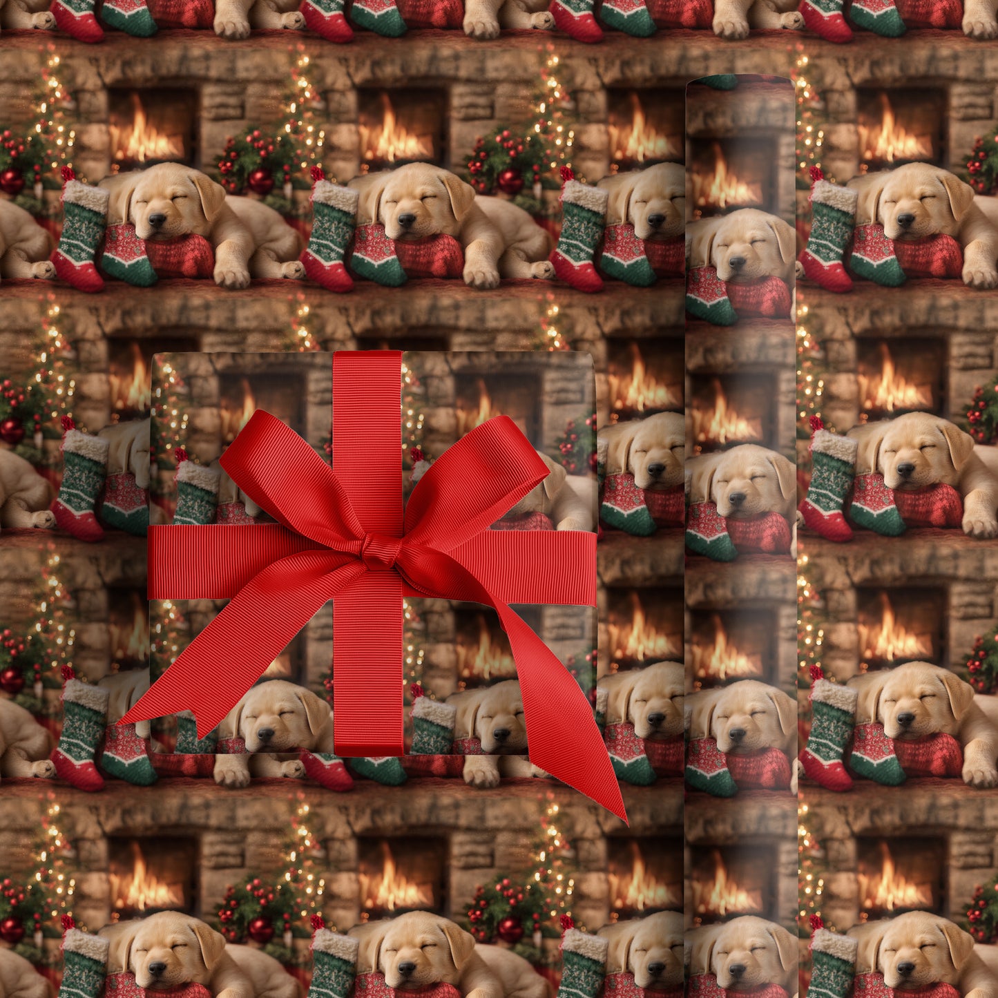 Cozy Paws Beside Christmas Flames