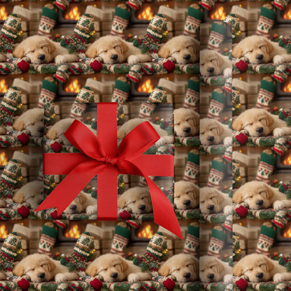 Puppy Dreams Near Crackling Flames