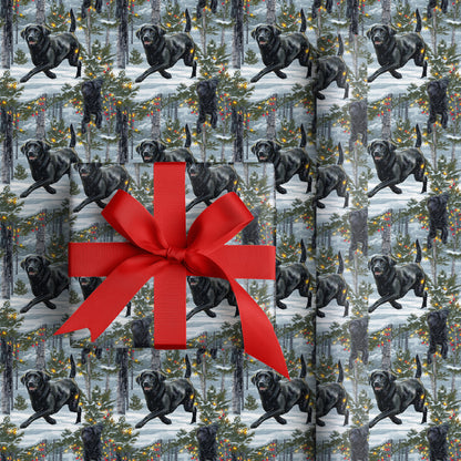 Black Labs Dance Through Festive Snow
