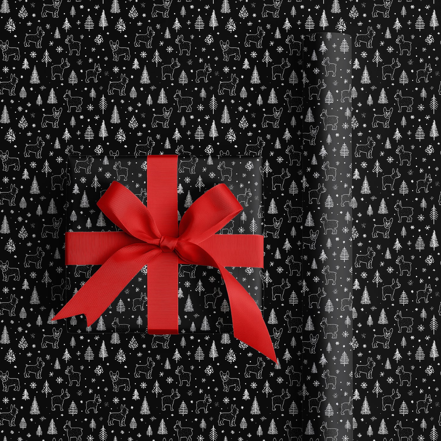 Winter Frenchies Dance Through Snowfall