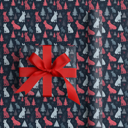 Frenchies Dancing Through Snowfall