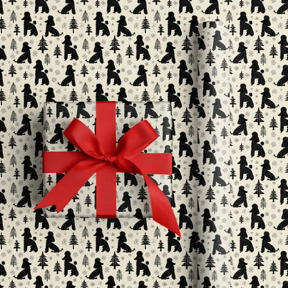 Winter Poodles Dance Between Pines