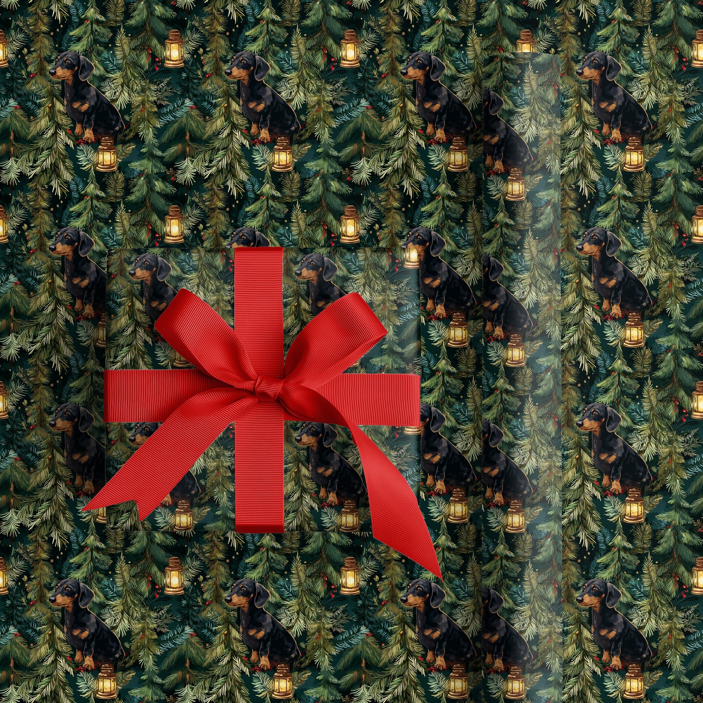 Dachshund's Winter Lantern Vigil