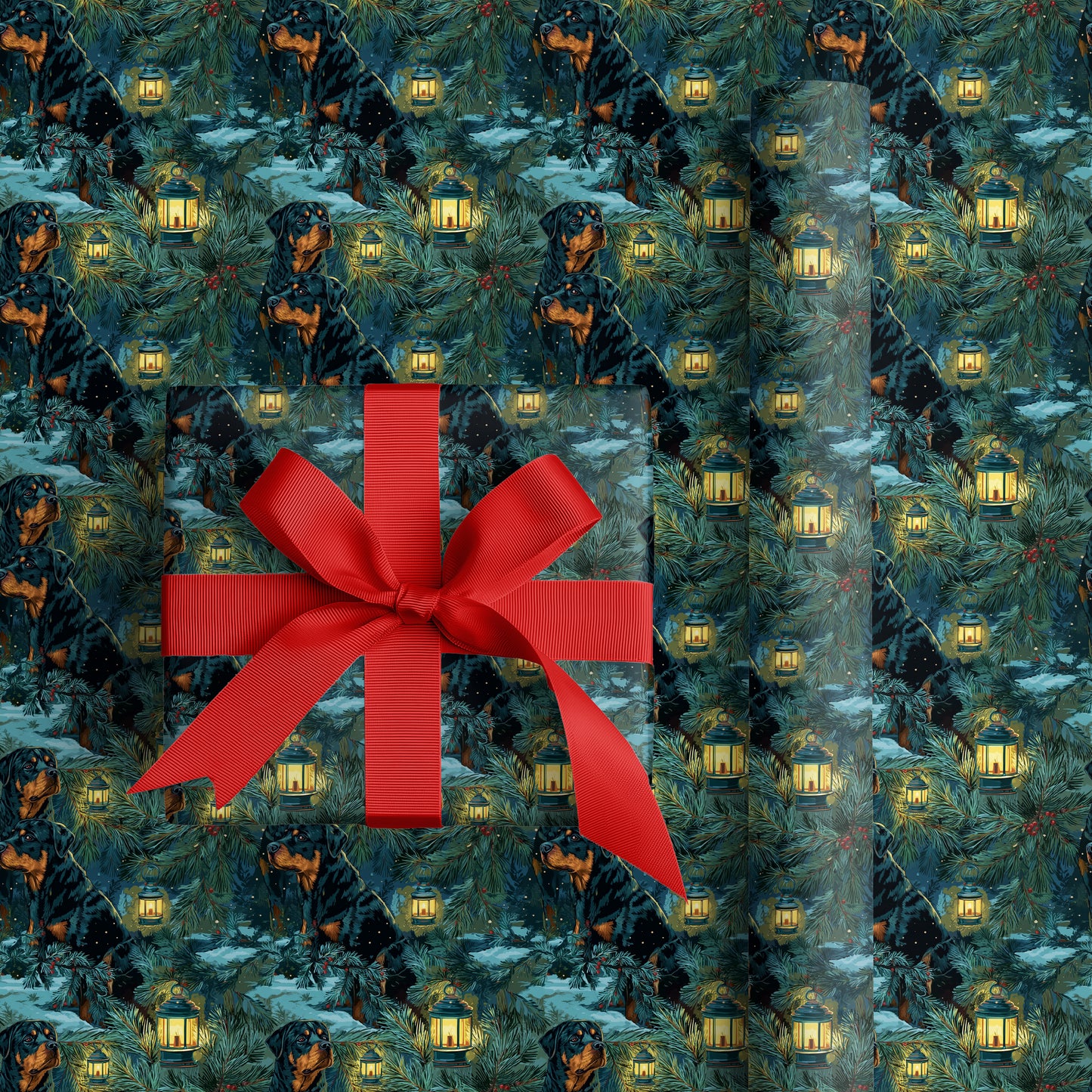 Rottweiler Guardians in a Woodland Winter