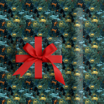 Rottweiler Guardians in a Woodland Winter