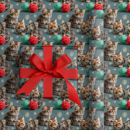 Playful Paws Amid Winter's Yarn