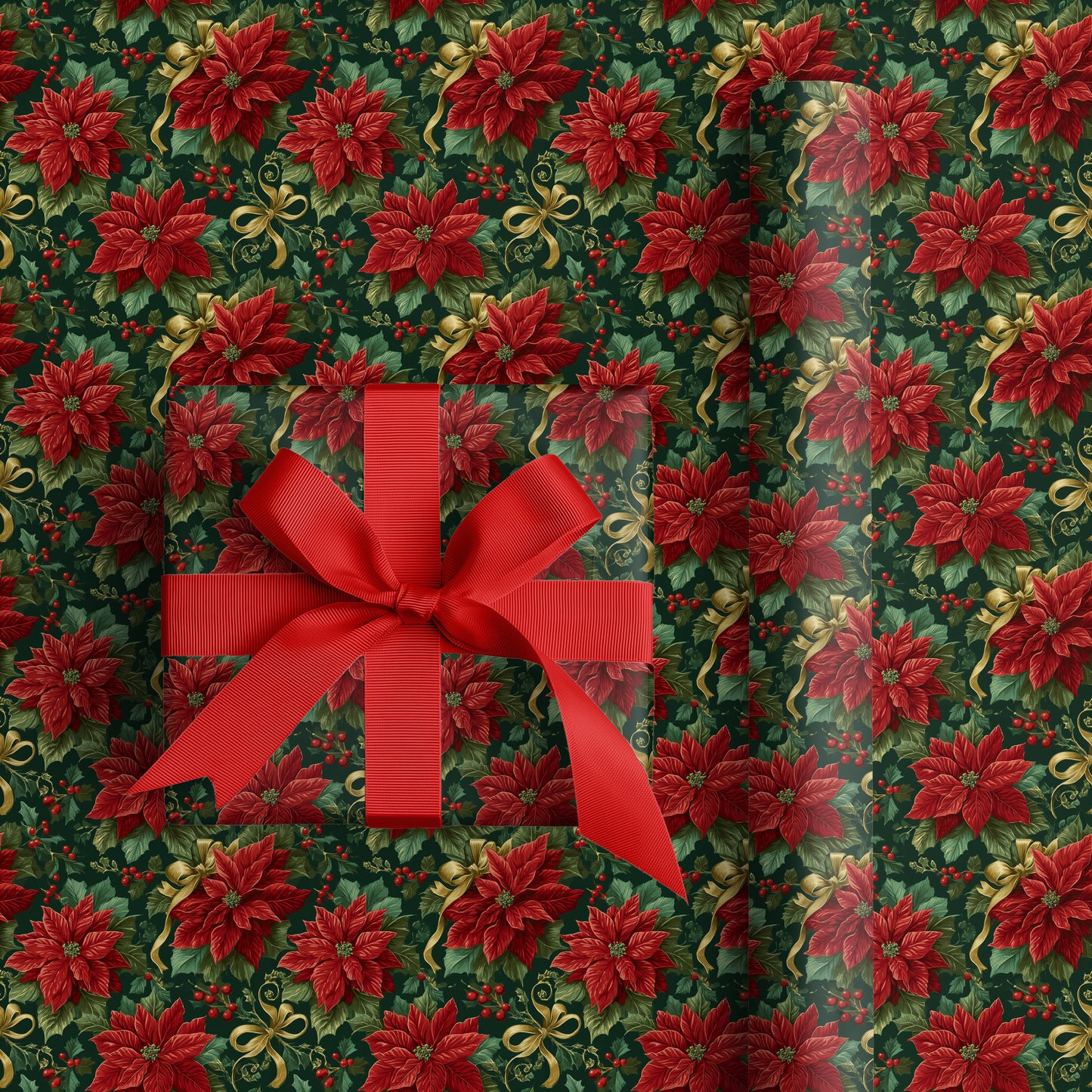 Winter's Crimson Botanical Symphony