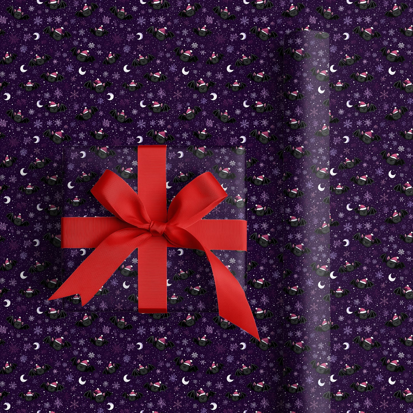 Festive Bats Dancing Through Starlight