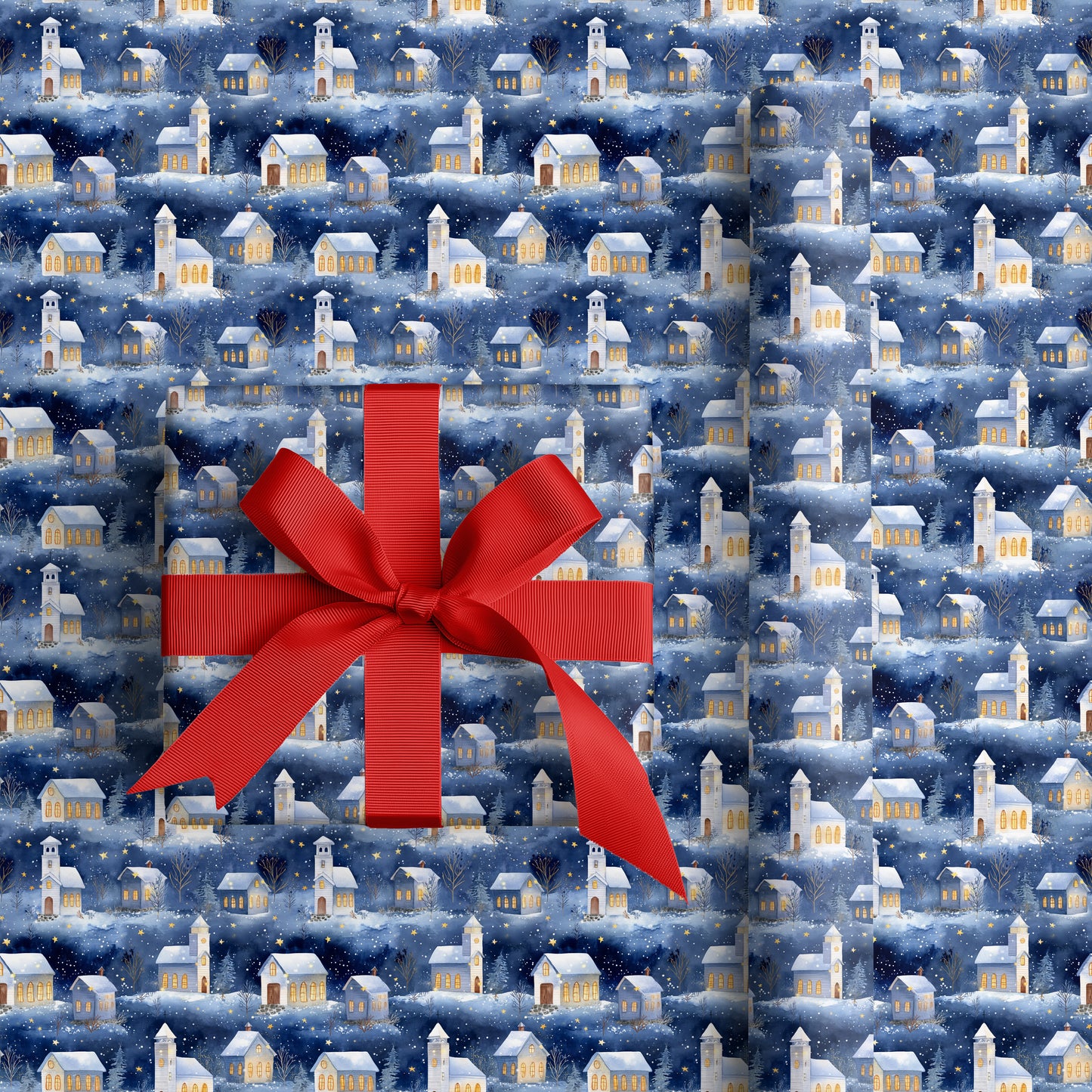 Starlight Softly Blankets Winter's Village