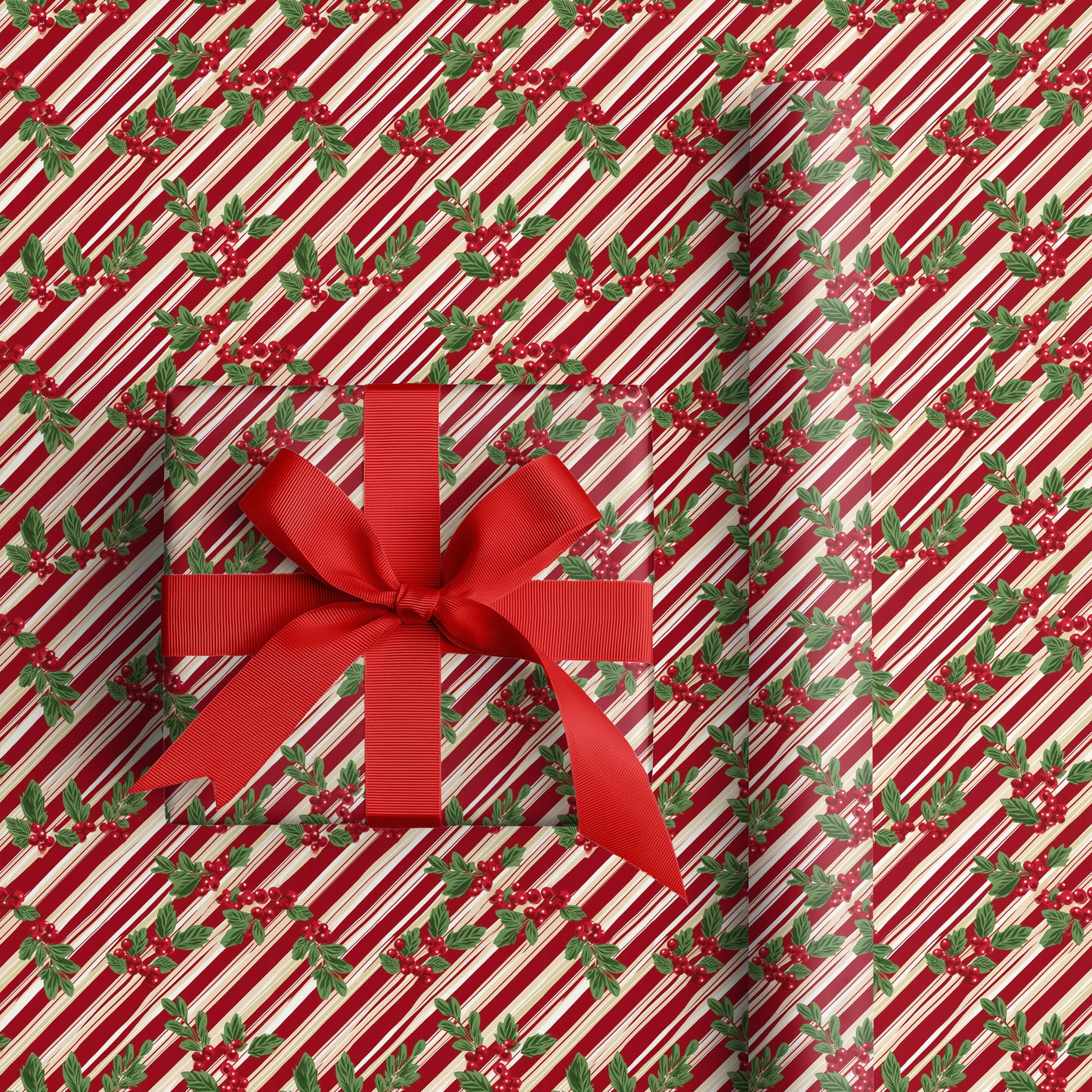 Holiday Berries and Ribbons Twirl