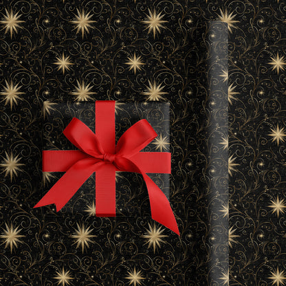 Golden Stardust Dances Midnight Waves