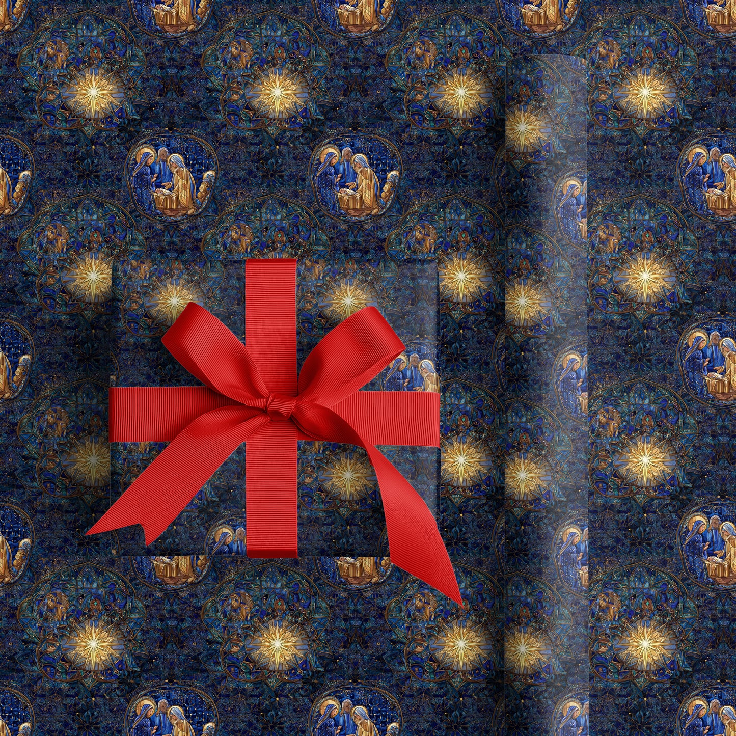 Celestial Nativity In Stained Glass