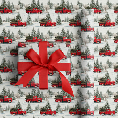 Red Trucks Carry Winter's Memory