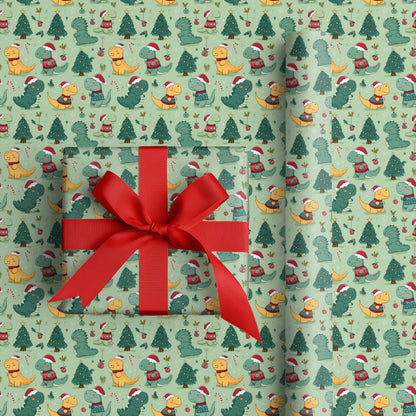 Dino Christmas Cheer Unfolds Softly