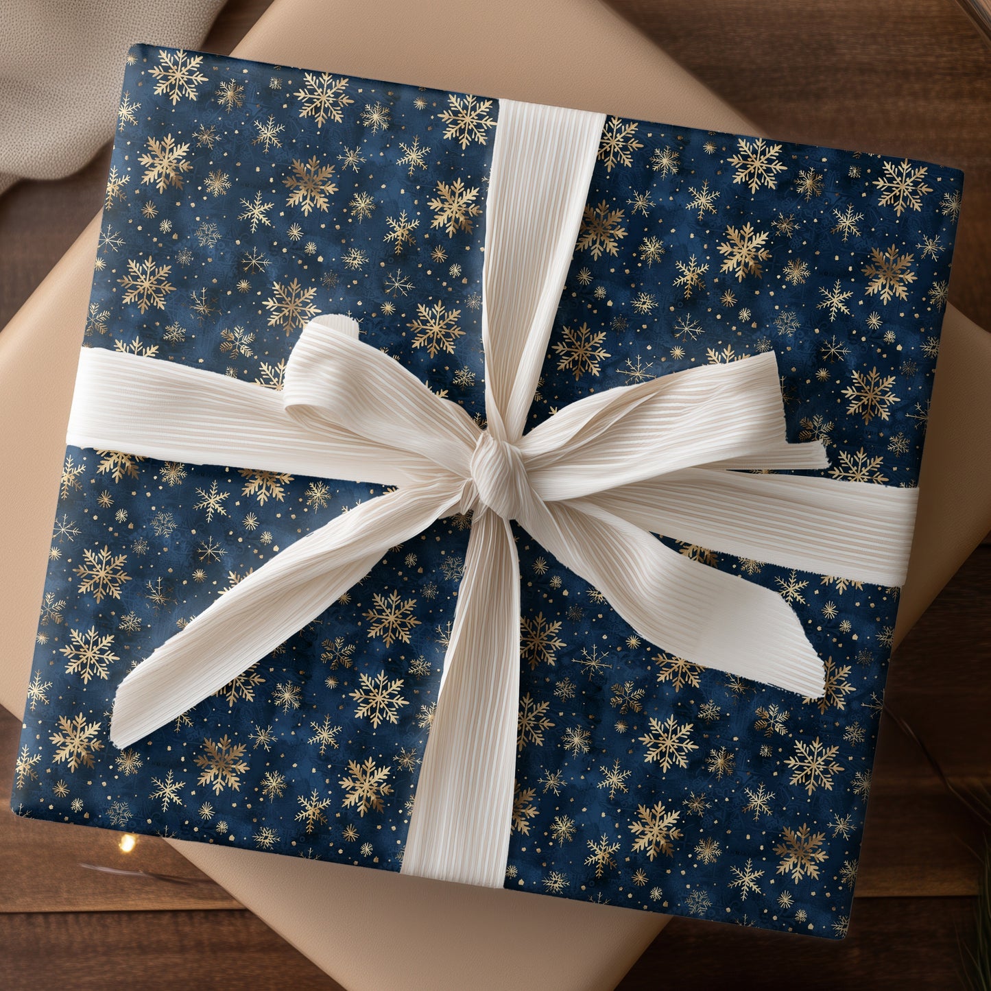 Golden Crystals Dance Midnight Blue