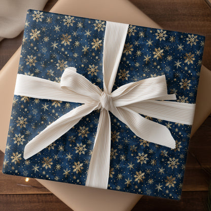 Golden Crystals Dance Midnight Blue