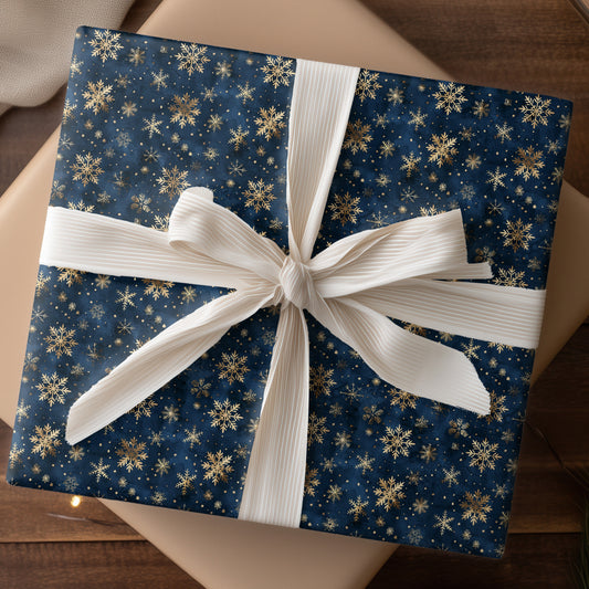 Golden Crystals Dance Midnight Blue