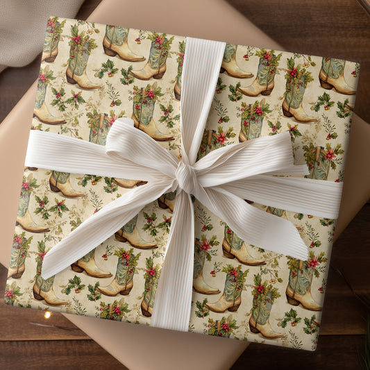 Cowboy Christmas Blooms With Holly