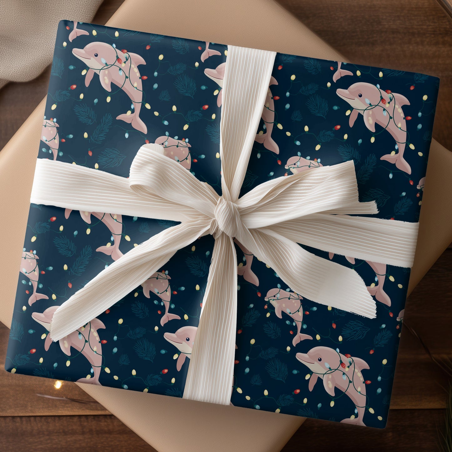 Dolphins Dance Through Holiday Lights