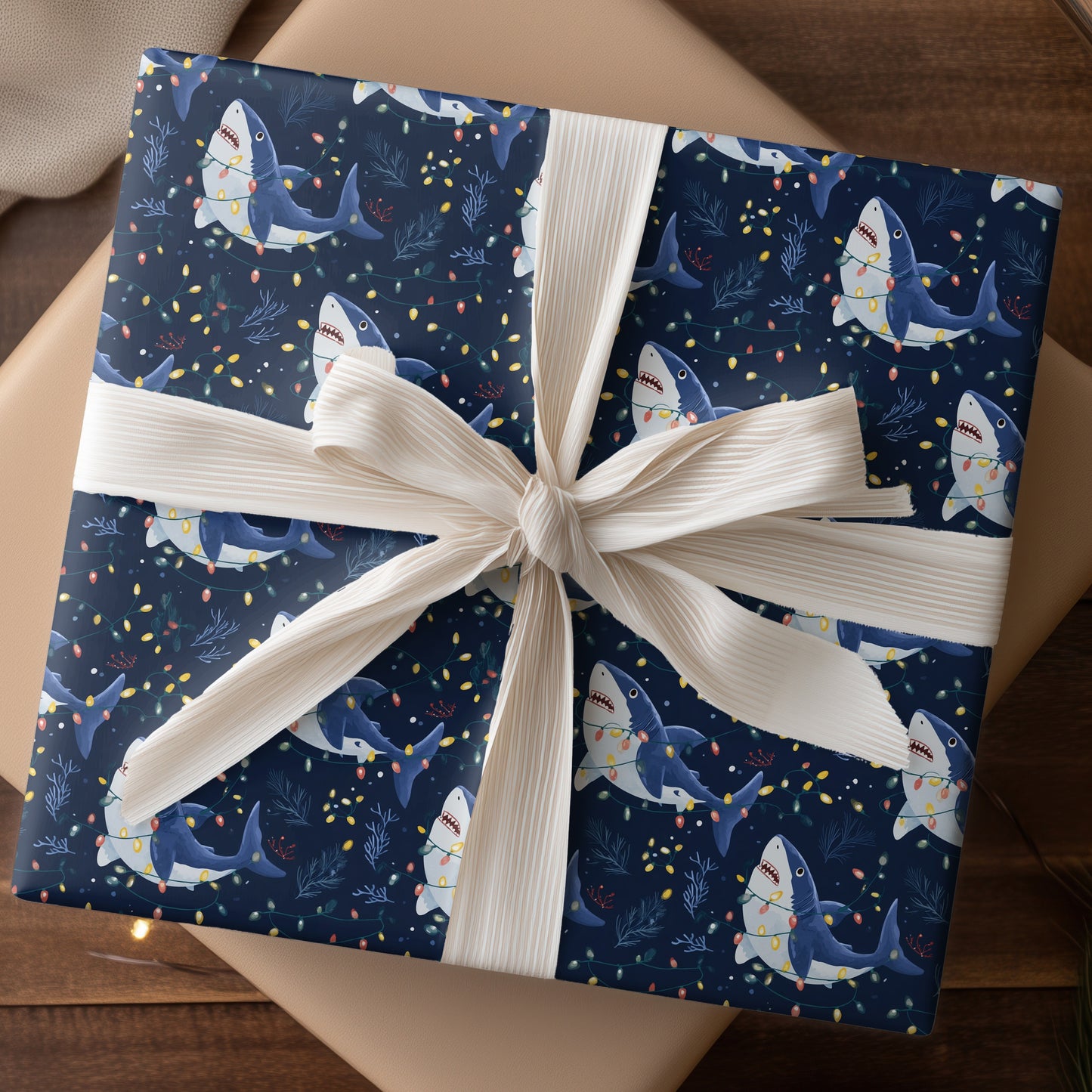 Sharks Tangle In Festive Lights