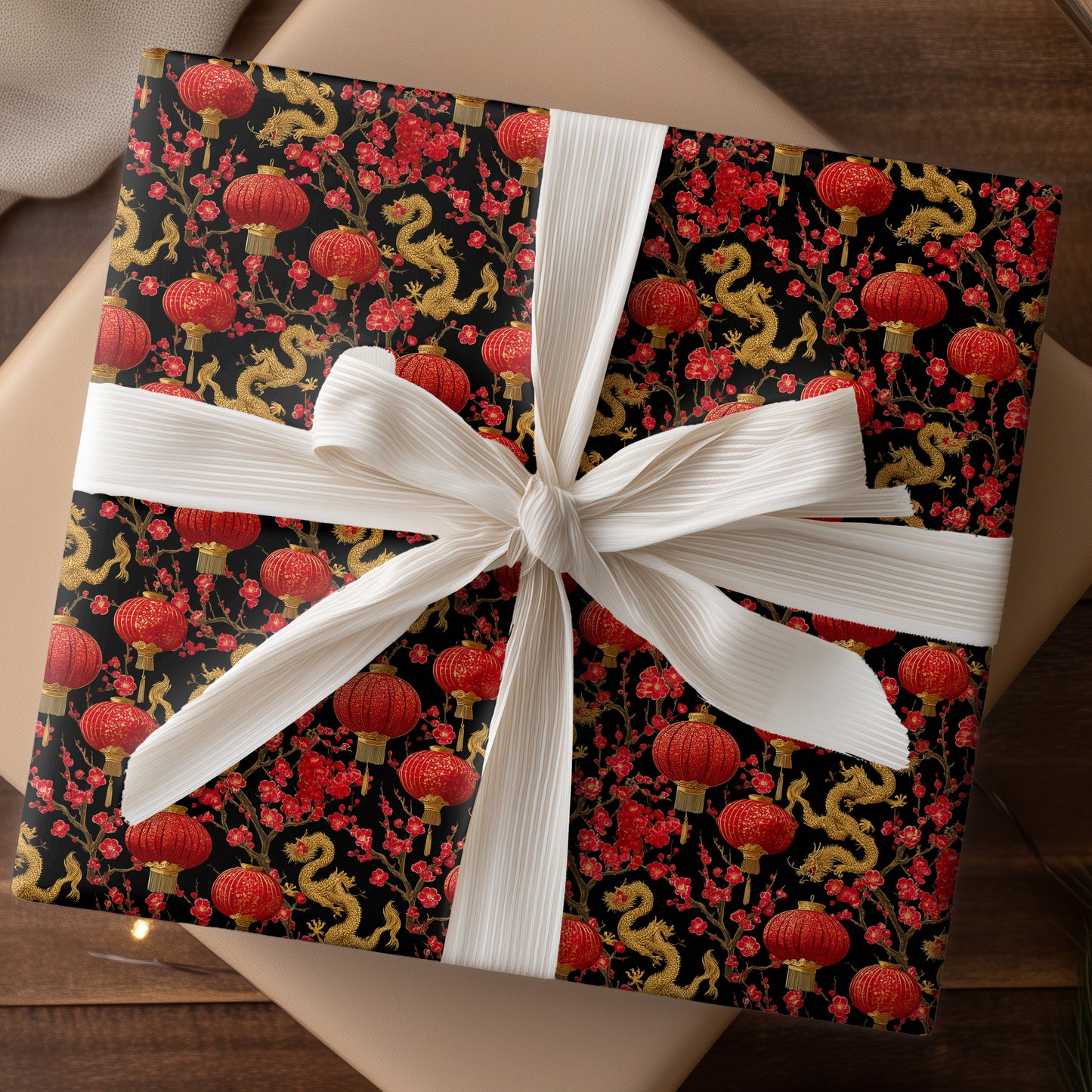 Golden Dragons Dance Through Blossoms