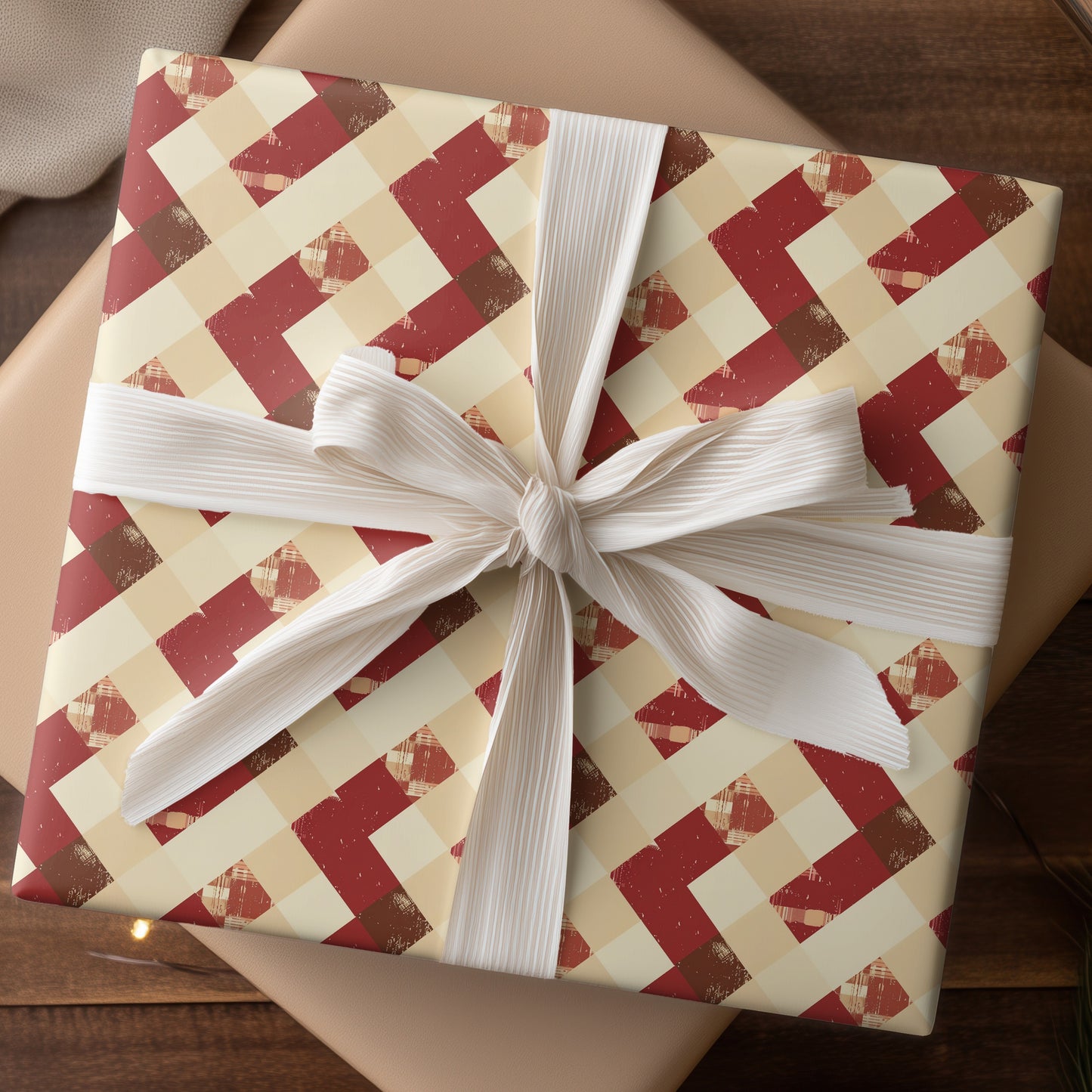 Geometric Rhythms In Crimson Layers