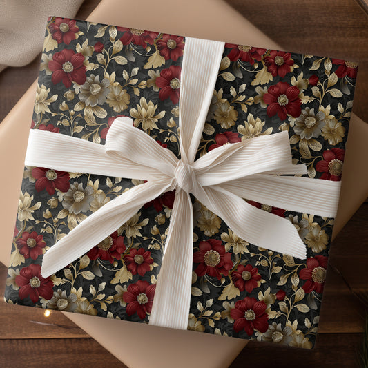 Dark Blooms Dancing Midnight Silk