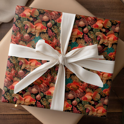 Crimson Fins Dance Through Ornaments