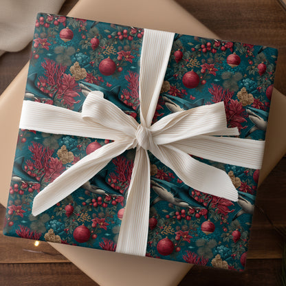 Crimson Ornaments Swim Beneath Waves