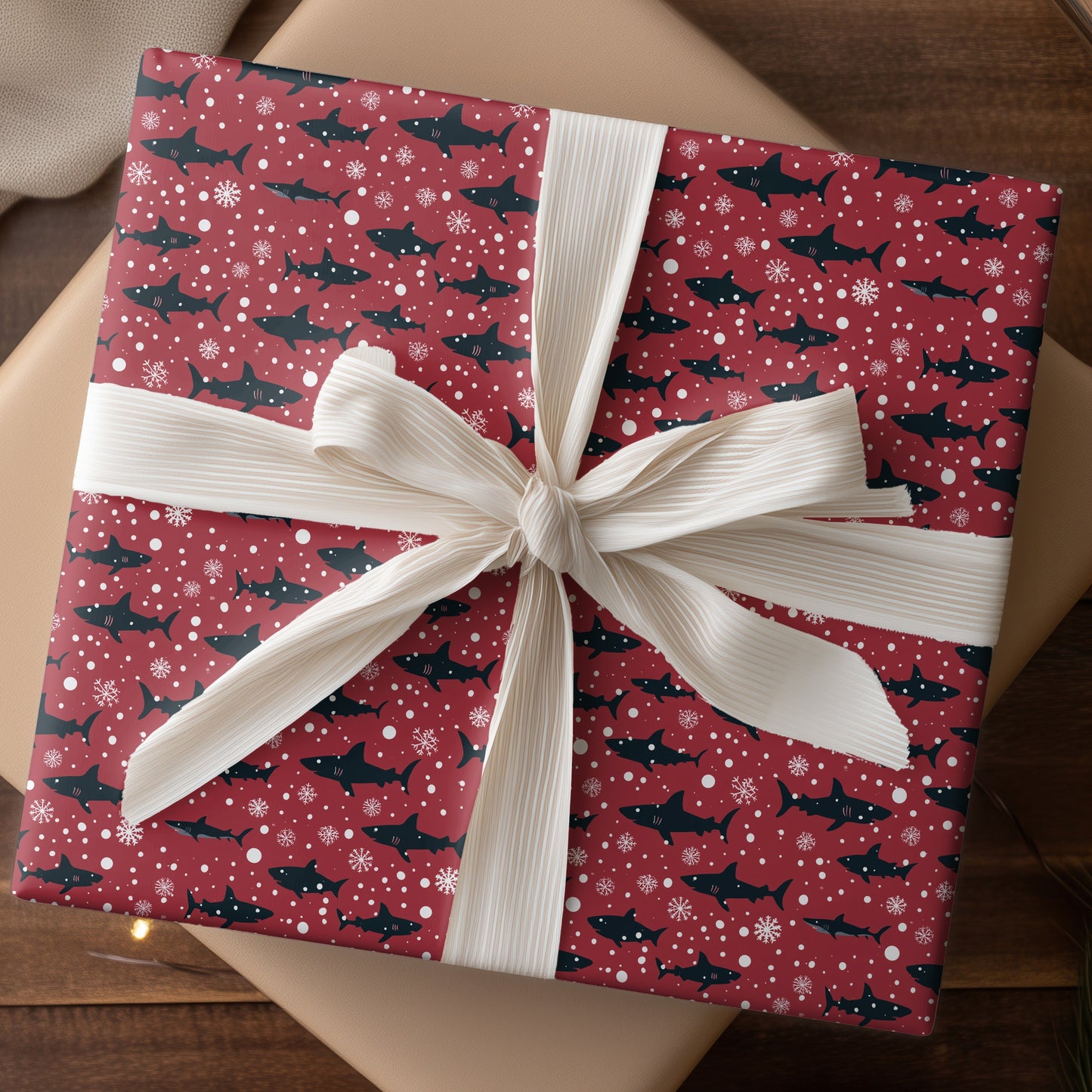 Sharks Dancing Through Winter's Realm