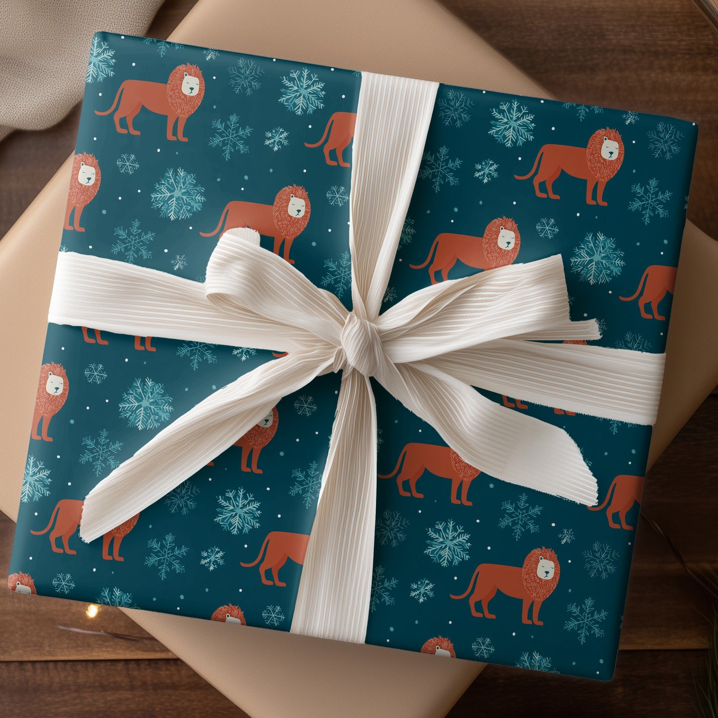 Lions Dance Between Winter's Crystals