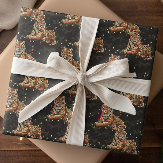 Tigers Tangle In Festive Lights