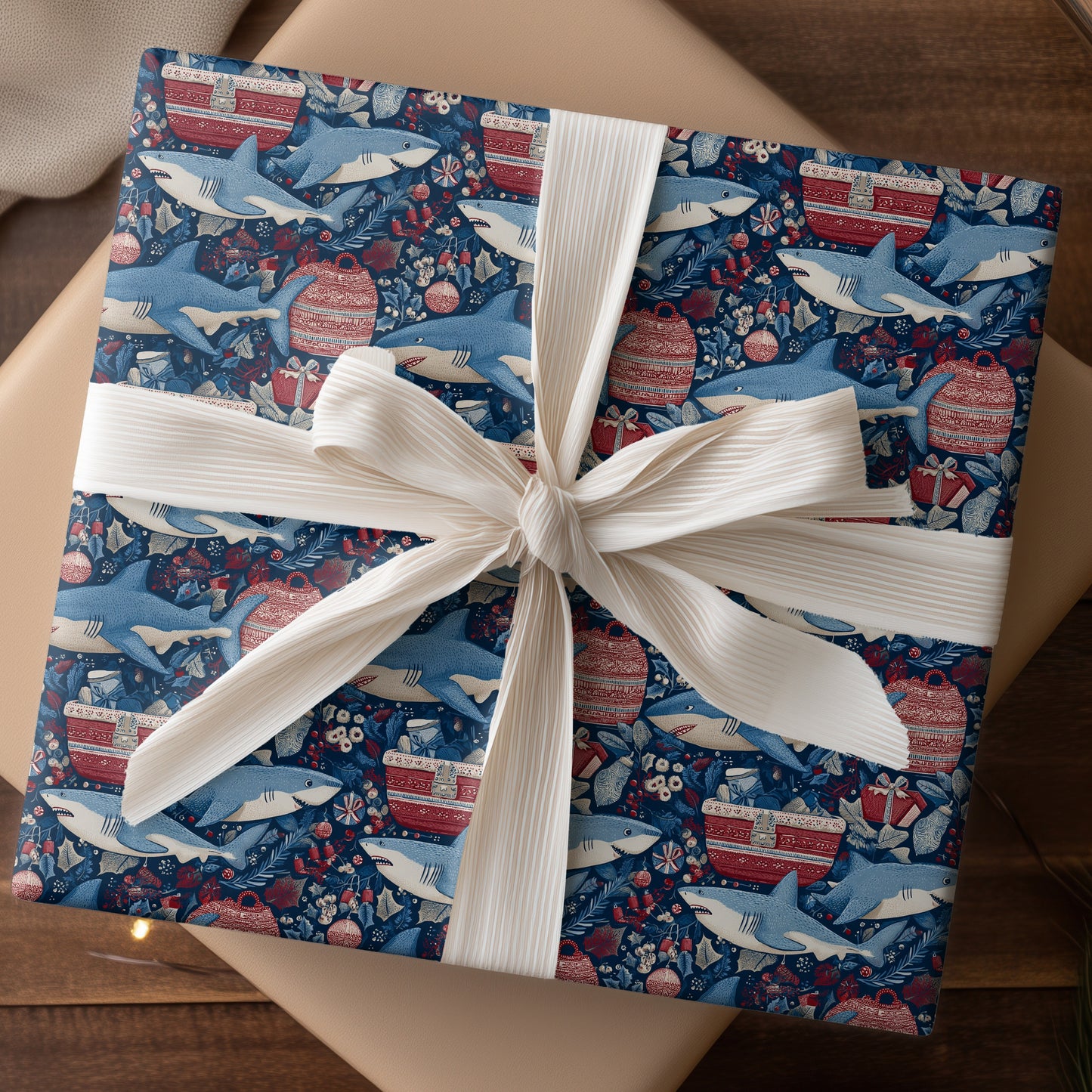 Sharks Swim Through Winter's Festive Dream