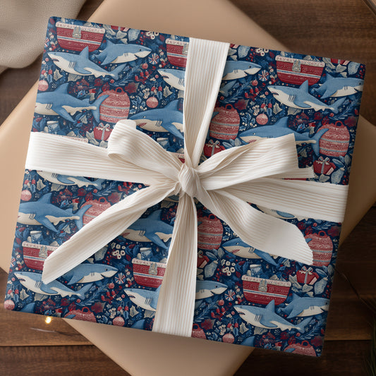 Sharks Swim Through Winter's Festive Dream