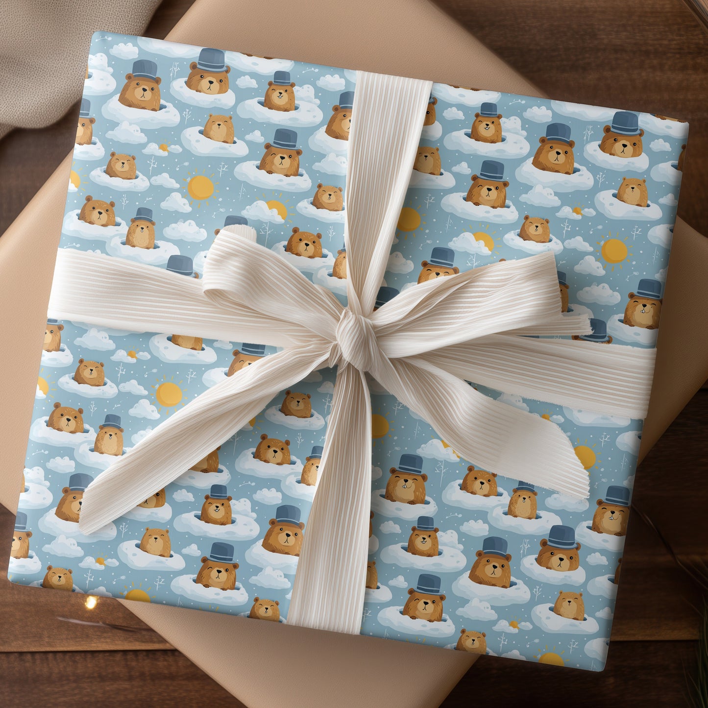 Groundhogs Greet Winter's Playful Skies