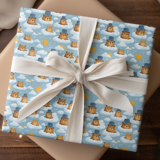 Groundhogs Greet Winter's Playful Skies