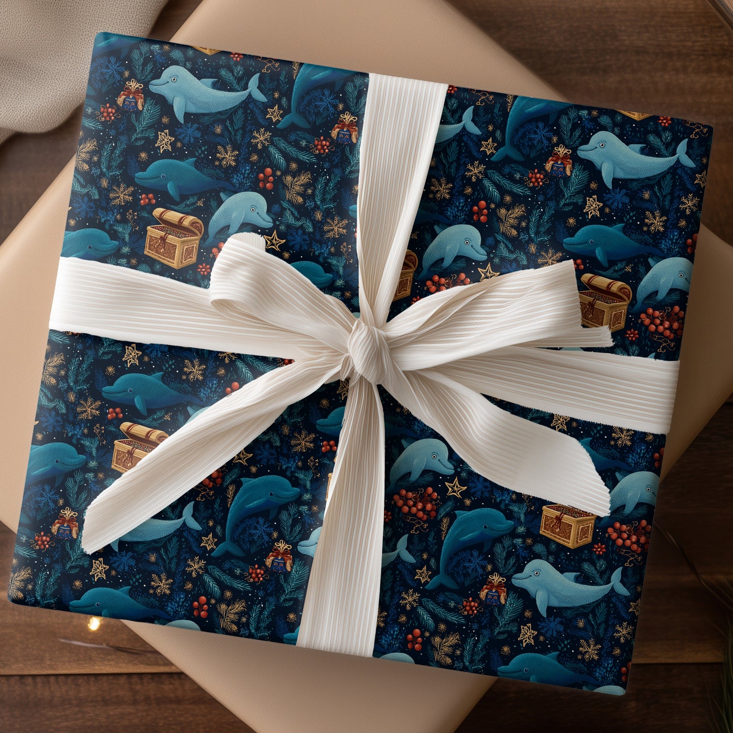 Dolphins Dance Through Winter's Magic