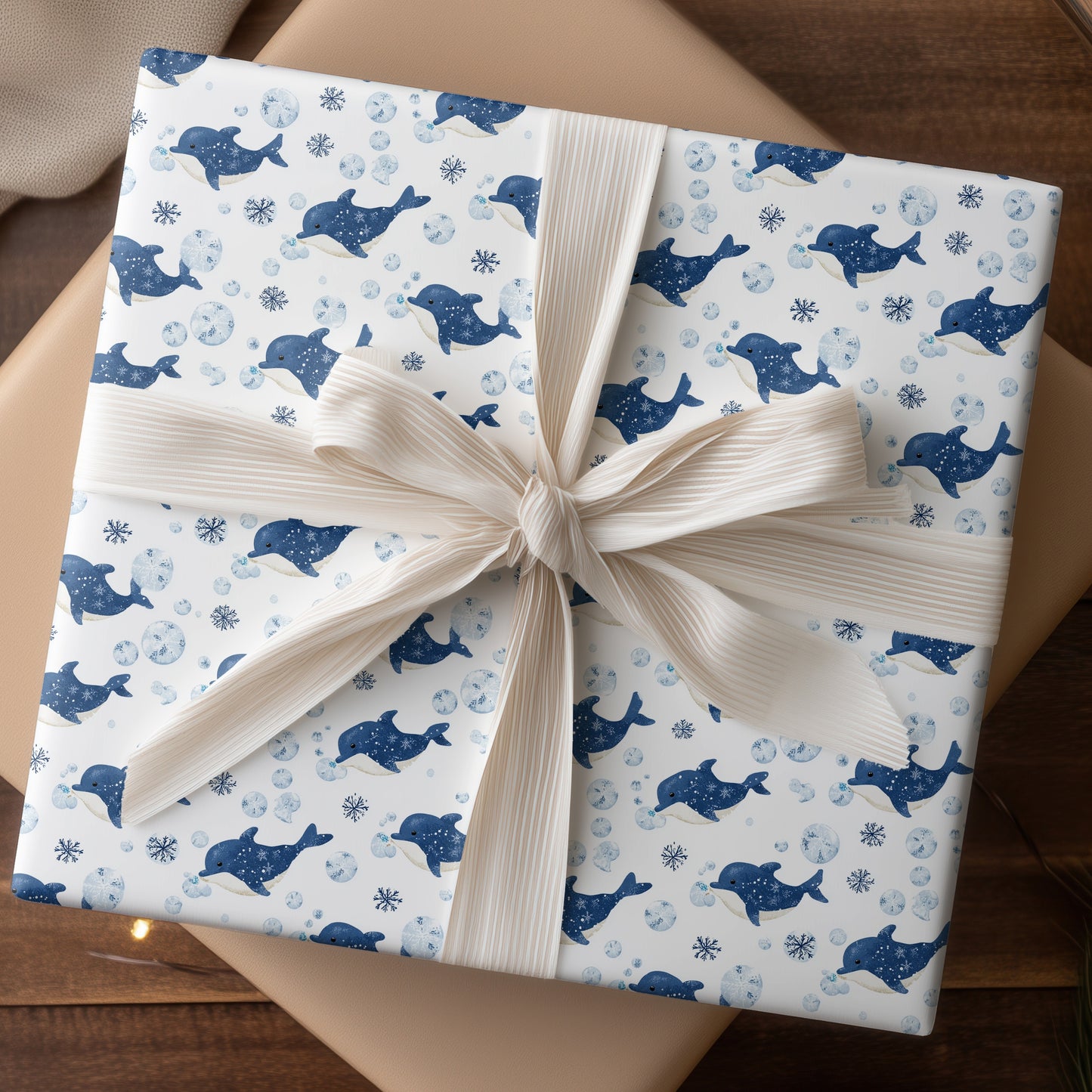 Dolphins Dancing Through Frozen Skies